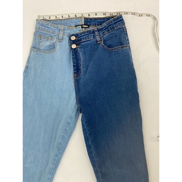 Fashion Nova Day Night Skinny Jeans Two Toned - Size 5 Juniors - Picture 4 of 11